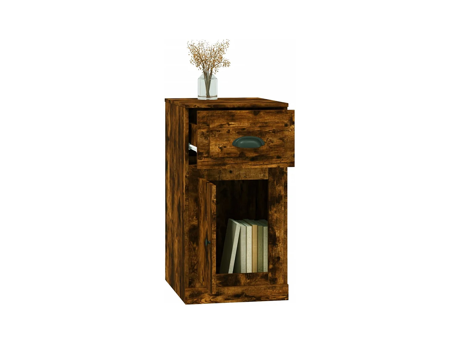 Armoire latérale avec tiroir chêne fumé 40x50x75 cm