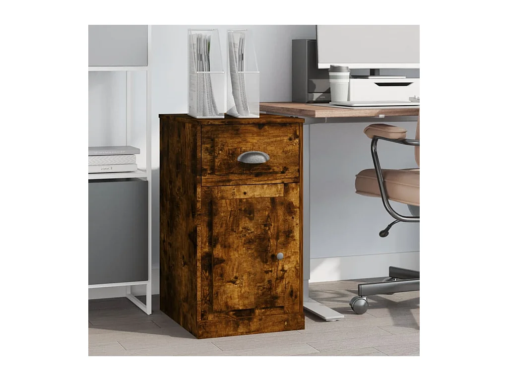 Armoire latérale avec tiroir chêne fumé 40x50x75 cm