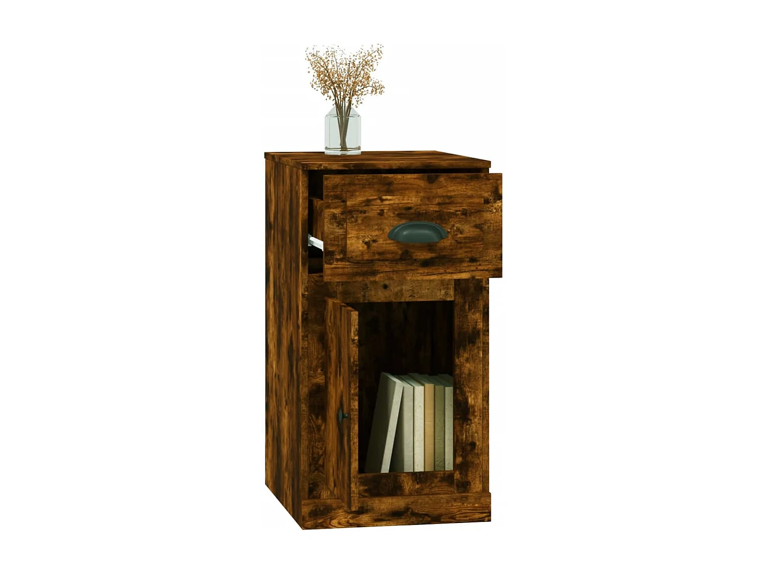Armoire latérale avec tiroir chêne fumé 40x50x75 cm