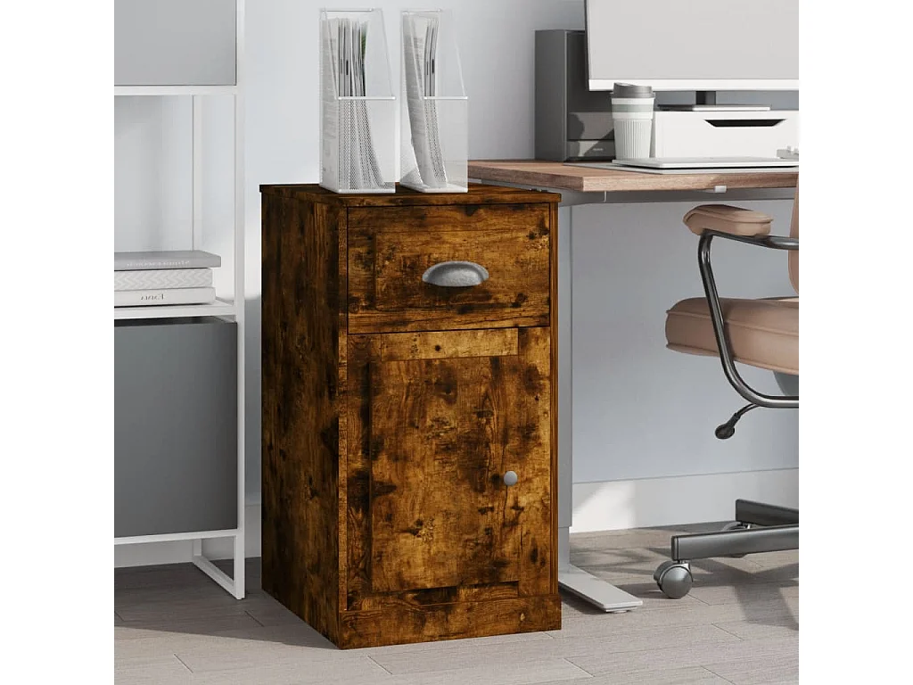 Armoire latérale avec tiroir chêne fumé 40x50x75 cm