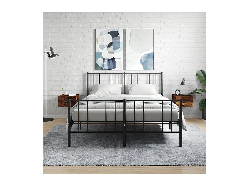 Tables de chevet murales 2 pcs chêne fumé 35x35x20 cm