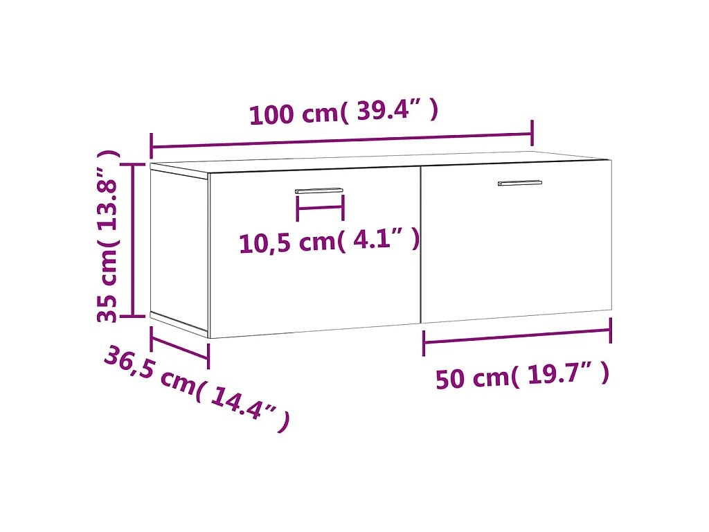 Armoire murale chêne sonoma 100x36,5x35 cm bois d'ingénierie