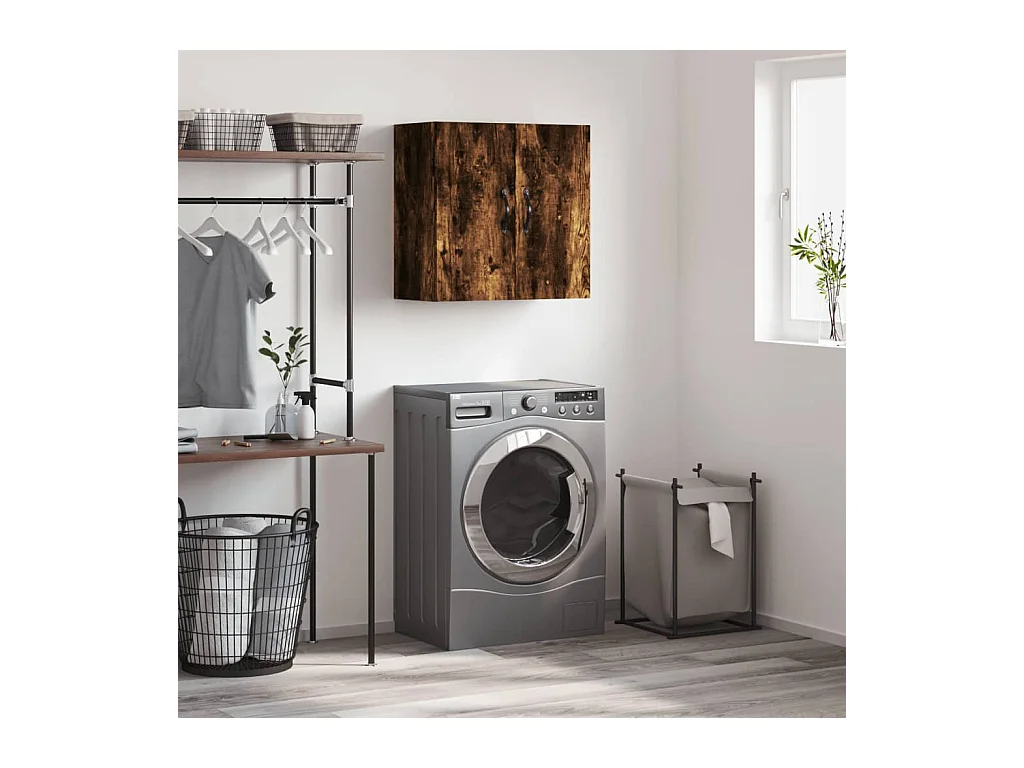 Armoire murale chêne fumé 60x31x60 cm bois d'ingénierie