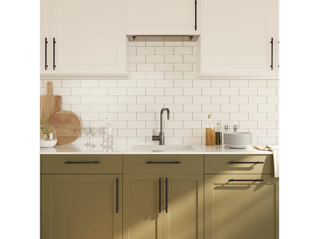 Poignées d'armoire 10 pcs noir 192 mm acier inoxydable