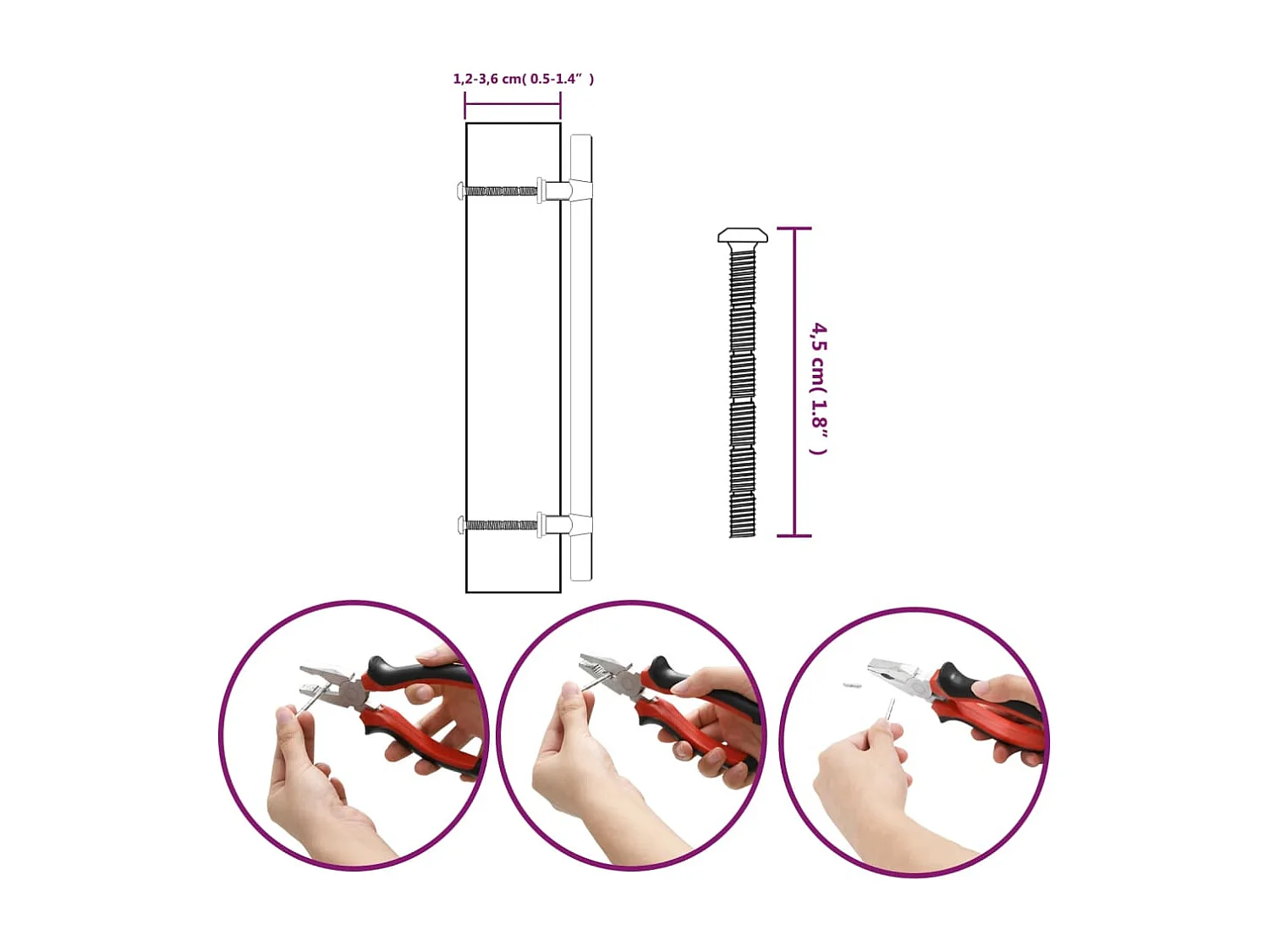 Poignées d'armoire 10 pcs noir 192 mm acier inoxydable