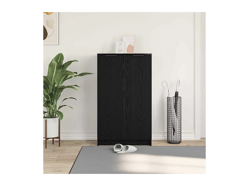 Cabinet à chaussures avec étagère Chêne noir 59 x 35 x 100 cm