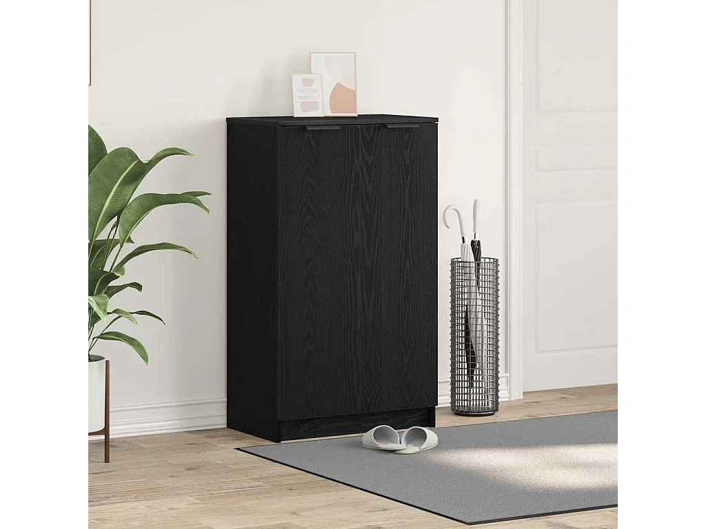 Cabinet à chaussures avec étagère Chêne noir 59 x 35 x 100 cm