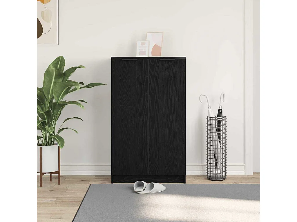 Cabinet à chaussures avec étagère Chêne noir 59 x 35 x 100 cm