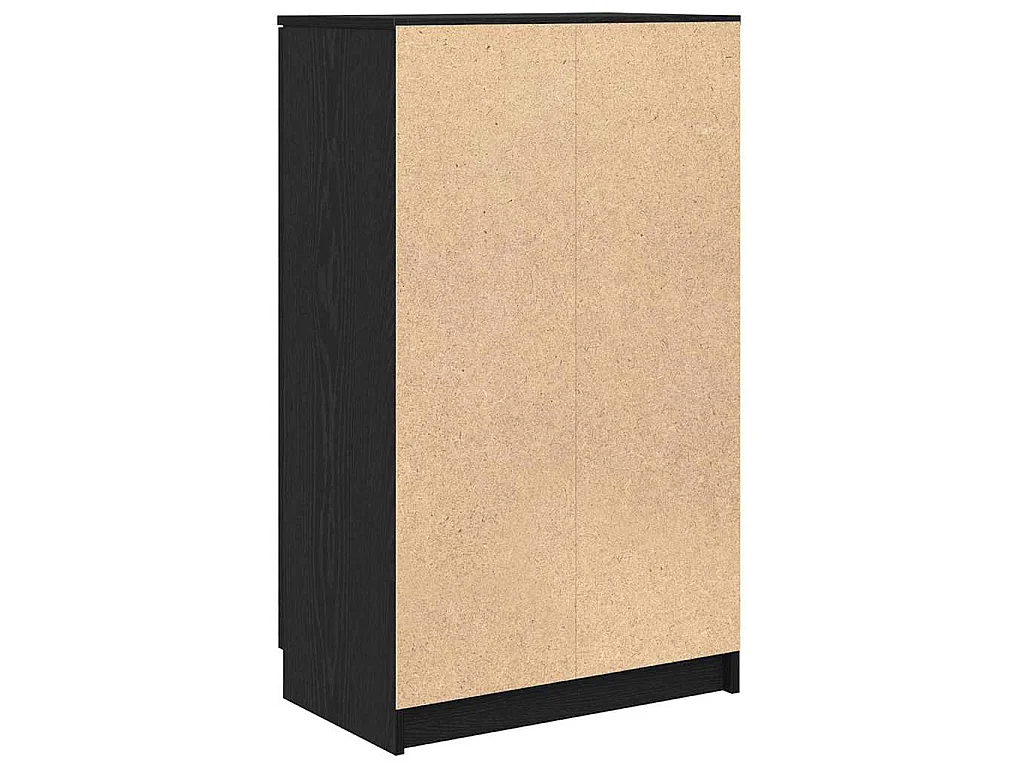 Nowoczesna szafka na buty z czarnego dębu 59x35x100 cm, 6 półek, matowe wykończenie, praktyczne i trwałe przechowywanie