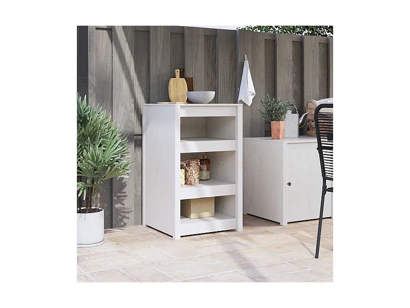 Keukenkast met plank Wit 55 x 55 x 92 cm Massief grenenhout