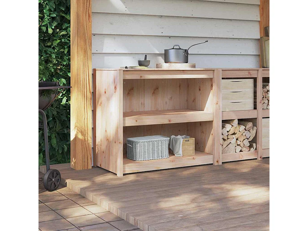 Küchenschrank mit Regal Braun Eichen-Optik 106 x 55 x 92 cm