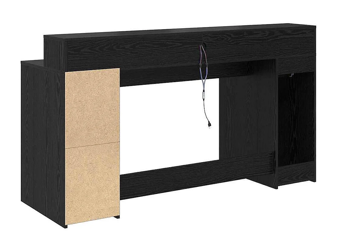 Bureau avec porte Chêne noir 160 x 55 x 91 cm Bois d'ingénierie