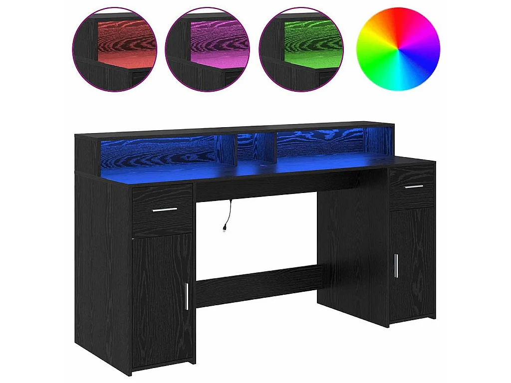 Bureau avec porte Chêne noir 160 x 55 x 91 cm Bois d'ingénierie