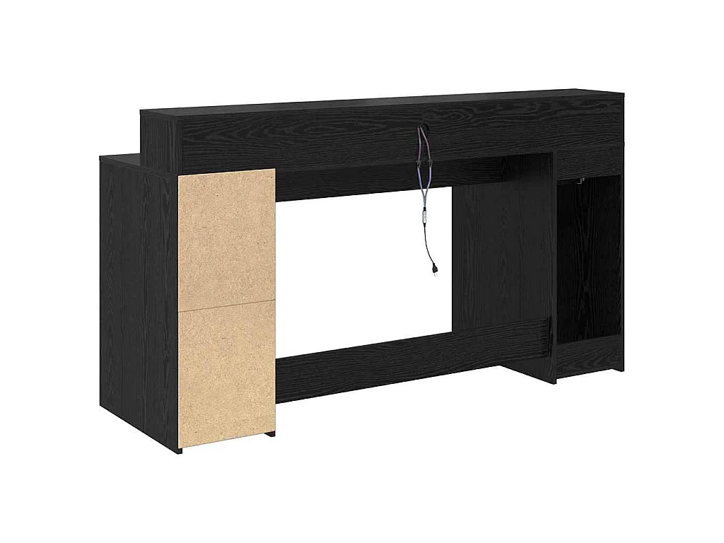 Bureau avec porte Chêne noir 160 x 55 x 91 cm Bois d'ingénierie