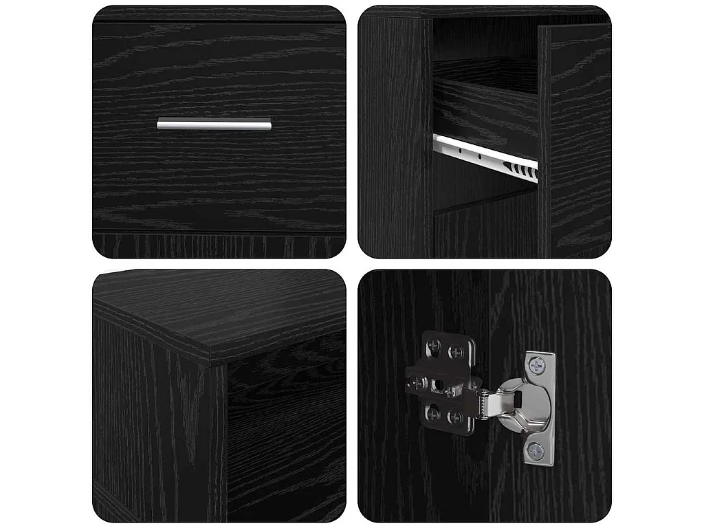 Bureau avec porte Chêne noir 160 x 55 x 91 cm Bois d'ingénierie