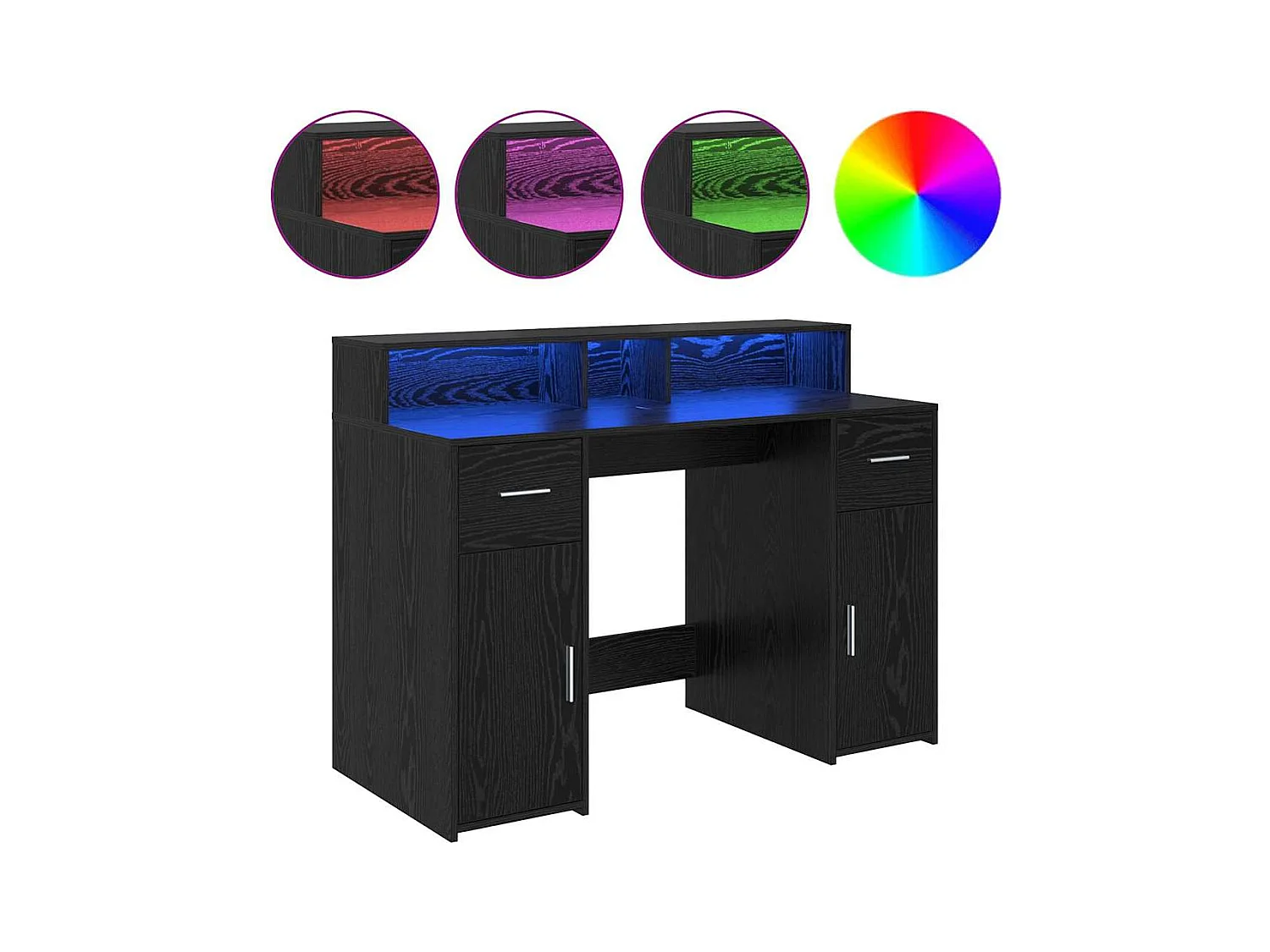 Bureau avec porte Chêne noir 120 x 55 x 91 cm Bois d'ingénierie