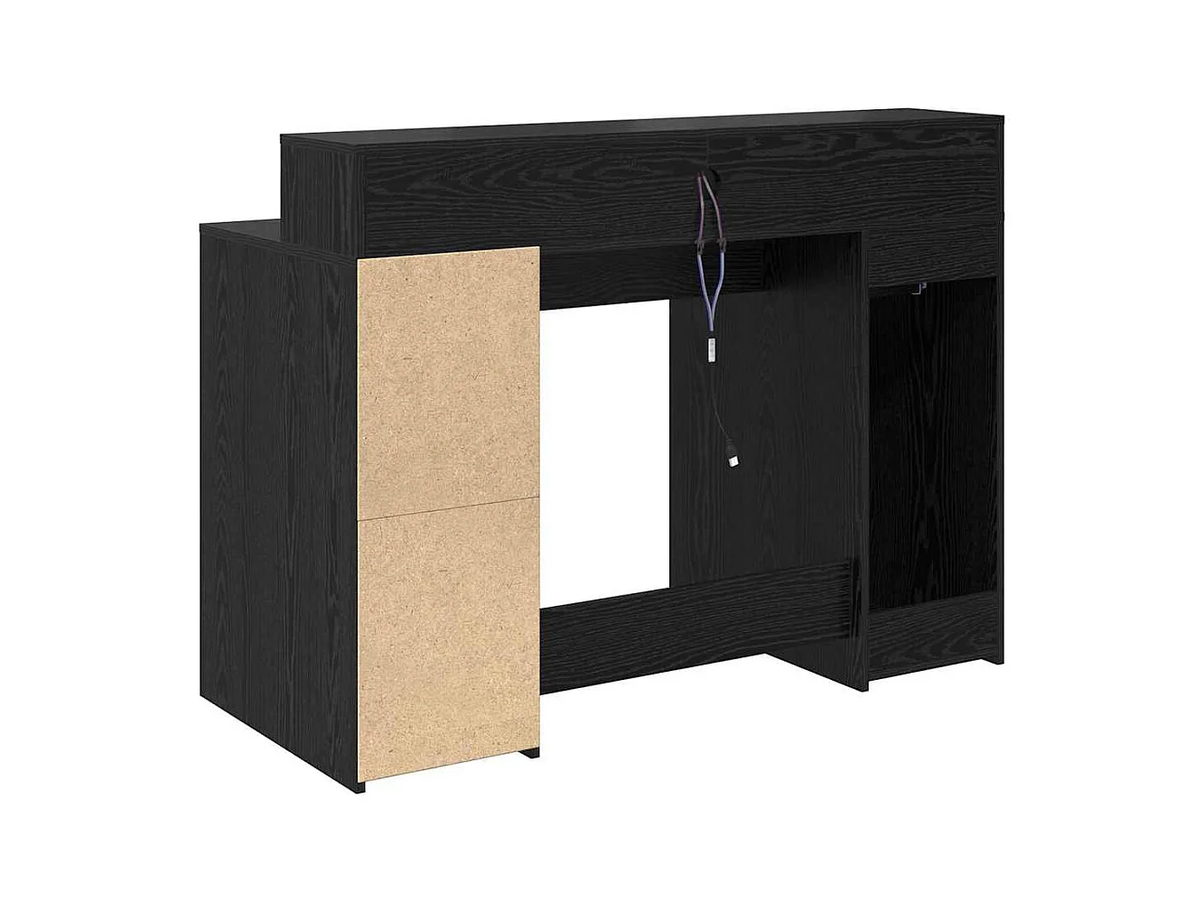 Bureau avec porte Chêne noir 120 x 55 x 91 cm Bois d'ingénierie