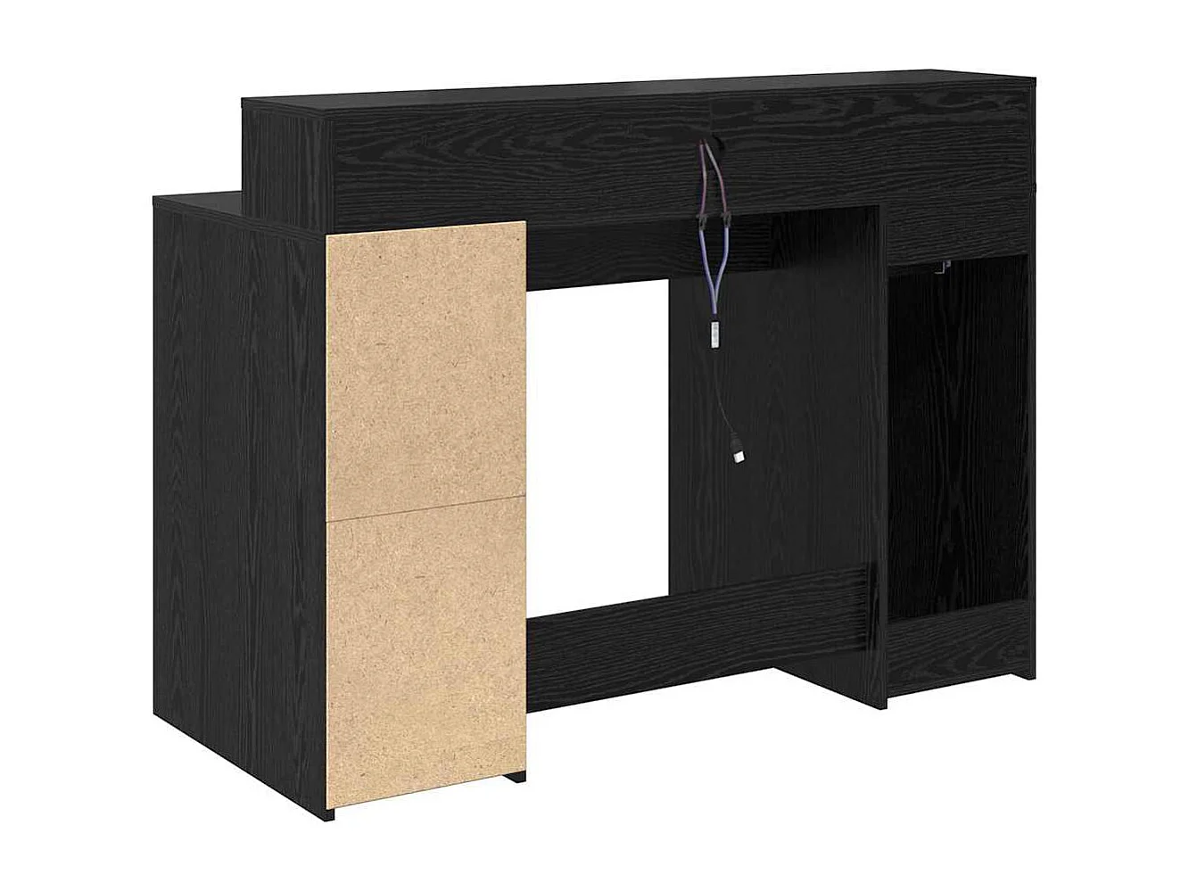 Bureau avec porte Chêne noir 120 x 55 x 91 cm Bois d'ingénierie