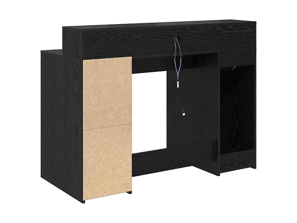 Bureau avec porte Chêne noir 120 x 55 x 91 cm Bois d'ingénierie
