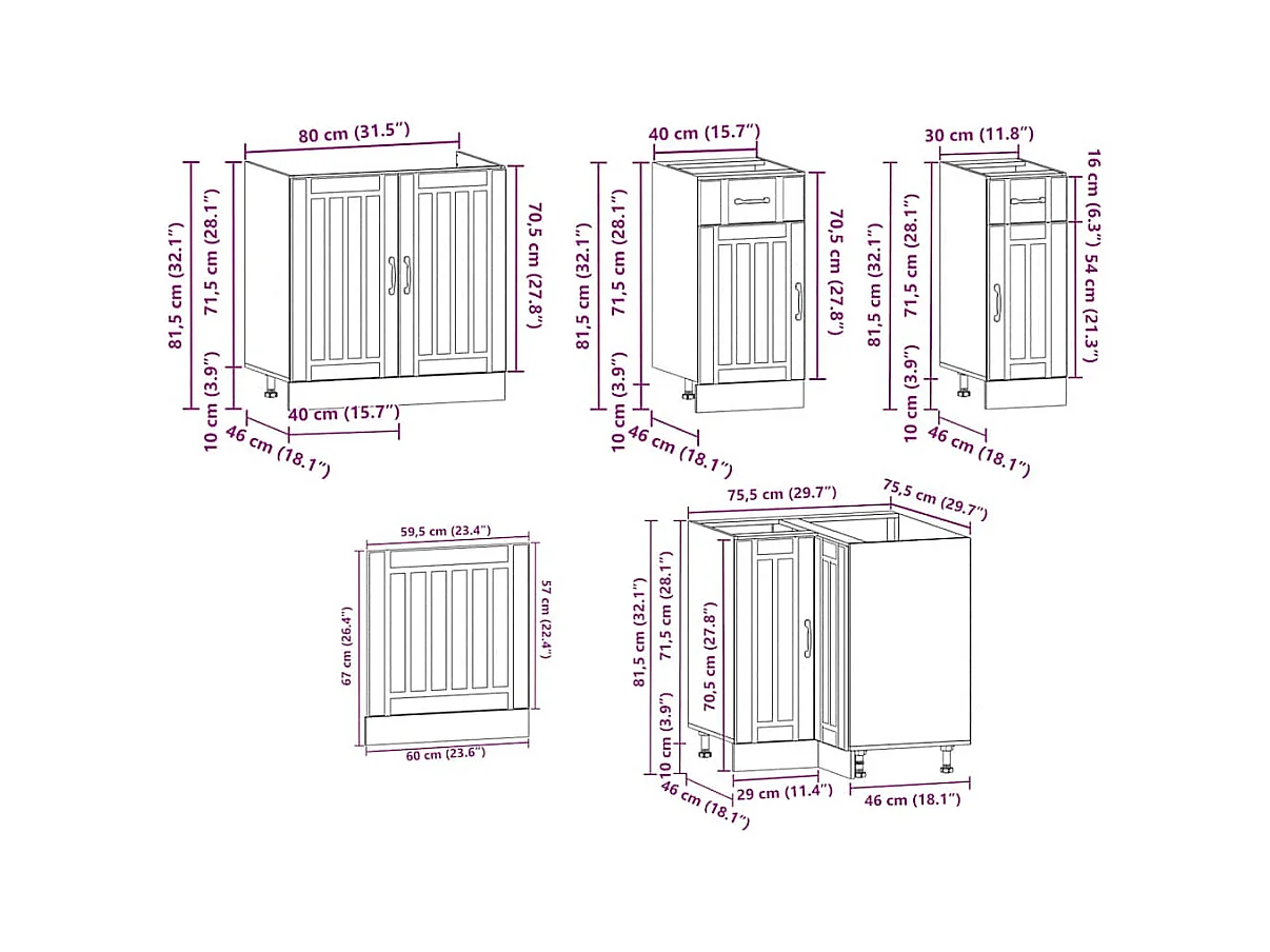 Ensemble d'armoires de cuisine 11 pcs Kalmar bois d'ingénierie