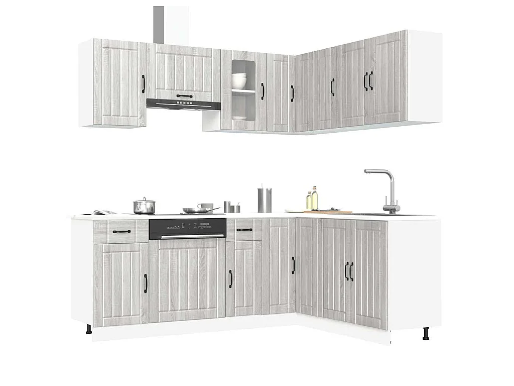 Ensemble d'armoires de cuisine 11 pcs Kalmar bois d'ingénierie
