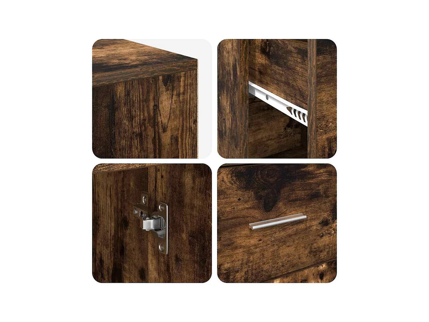 Bureau d'angle avec tiroir 2 pcs Chêne fumé 102 x 50 x 75 cm