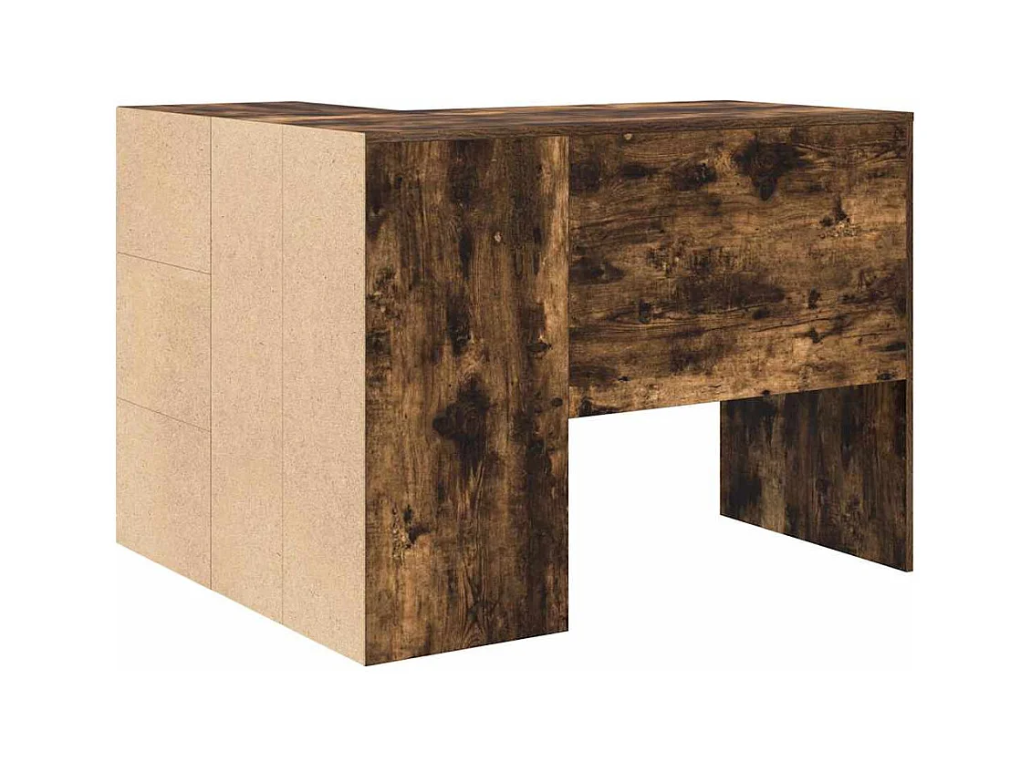 Bureau d'angle avec tiroir 2 pcs Chêne fumé 102 x 50 x 75 cm