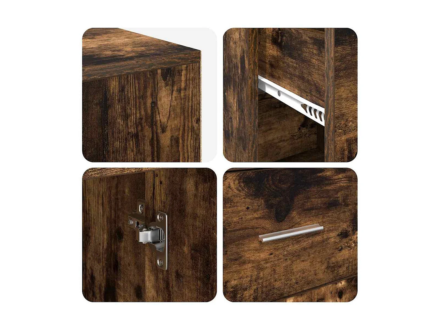 Bureau d'angle Chêne fumé 102 x 50 x 75 cm Bois d'ingénierie