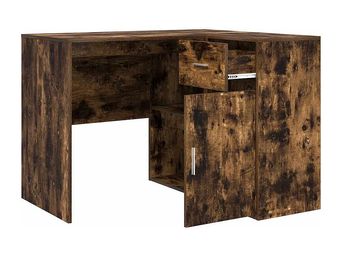 Bureau d'angle avec tiroir Chêne fumé 102 x 88 x 75 cm