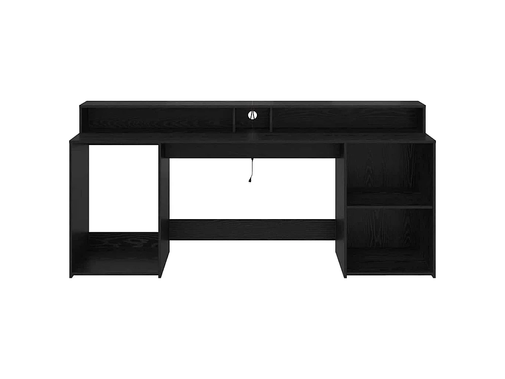 Bureau avec porte Chêne noir 200 x 55 x 91 cm Bois d'ingénierie