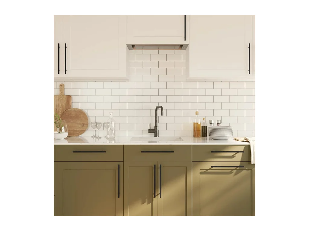 Poignées d'armoire 5 pcs noir 224 mm acier inoxydable