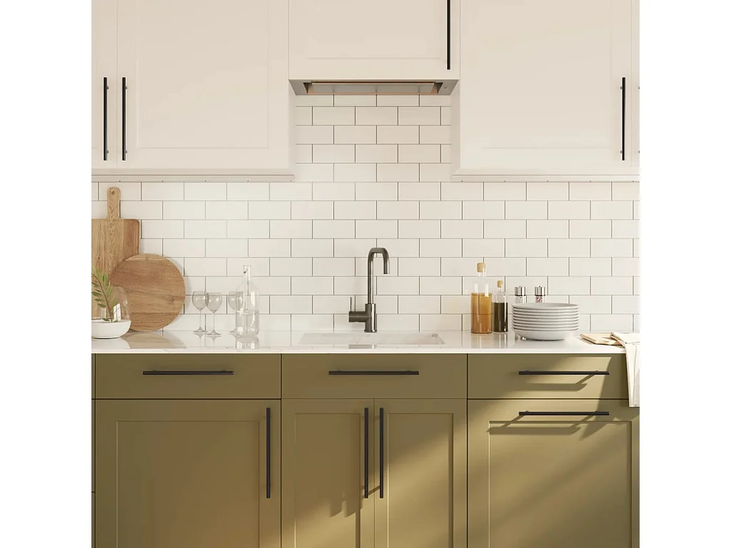 Poignées d'armoire 5 pcs noir 224 mm acier inoxydable