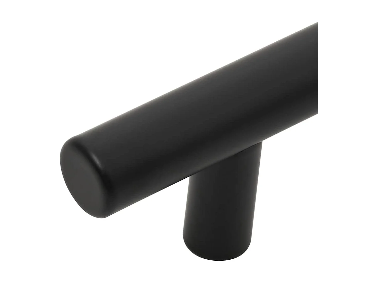 Poignées d'armoire 5 pcs noir 224 mm acier inoxydable