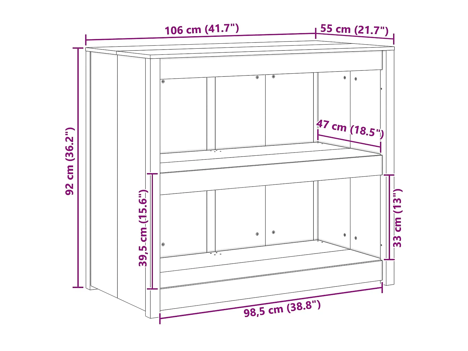 Mueble de Cocina MEPPEL Roble Marrón 106 x 55 x 92 cm