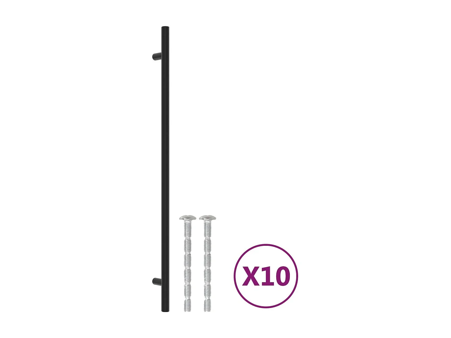 Poignées d'armoire 10 pcs noir 320 mm acier inoxydable