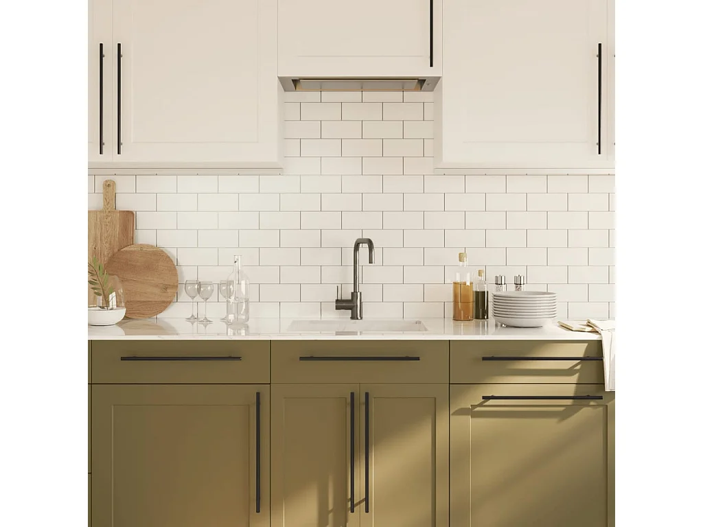 Poignées d'armoire 10 pcs noir 320 mm acier inoxydable