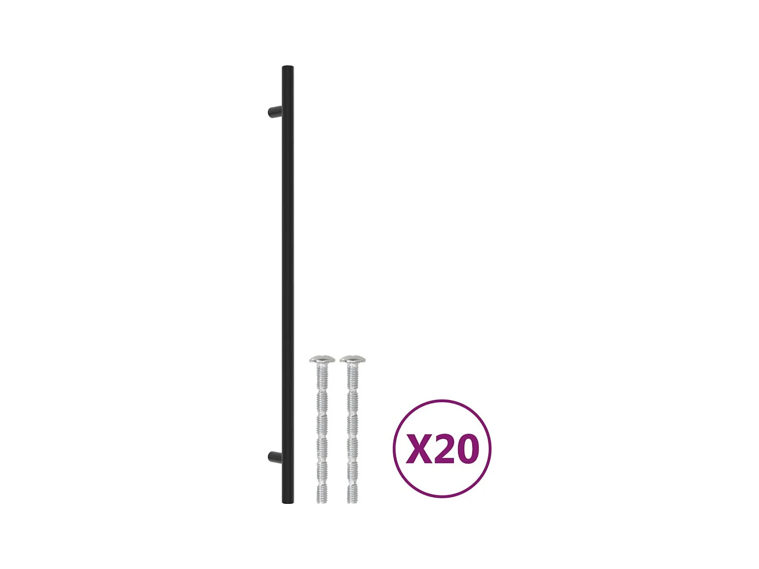 Poignées d'armoire 20 pcs noir 320 mm acier inoxydable