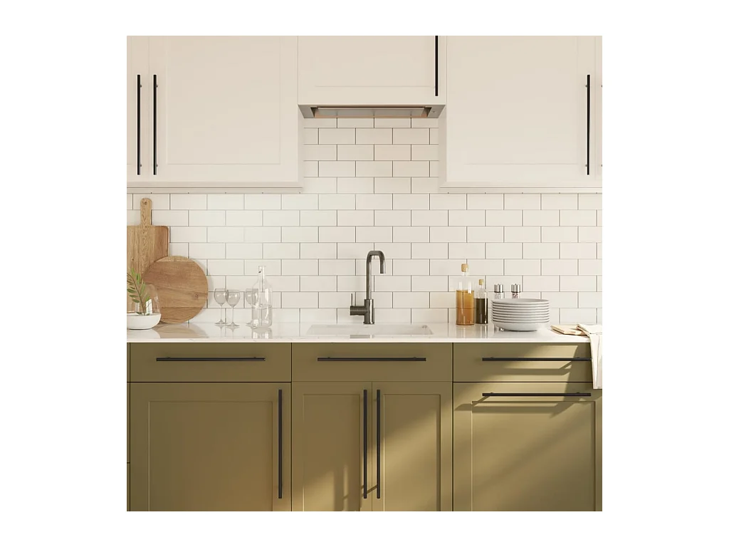 Poignées d'armoire 20 pcs noir 320 mm acier inoxydable