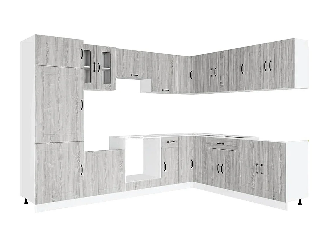 Ensemble d'armoires de cuisine 14 pcs Kalmar bois d'ingénierie