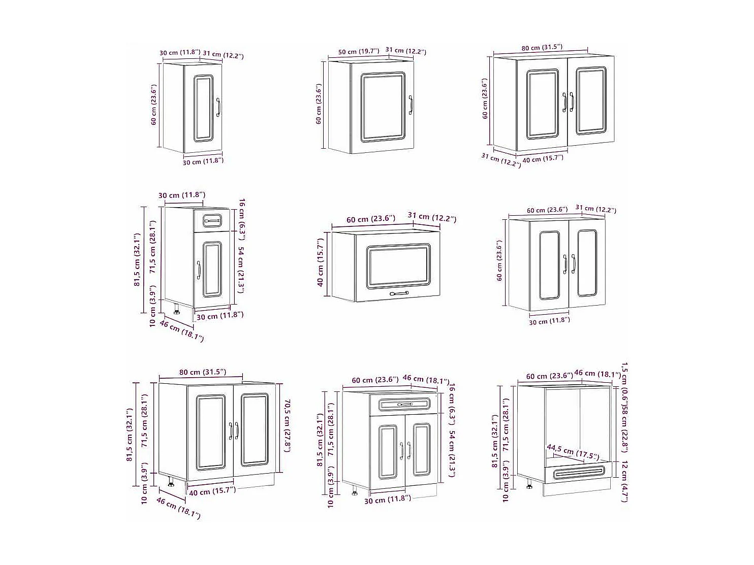 Ensemble d'armoires de cuisine 14 pcs Kalmar bois d'ingénierie