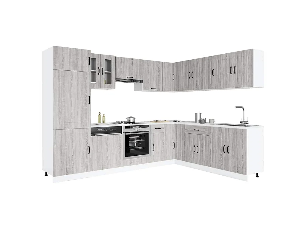 Ensemble d'armoires de cuisine 14 pcs Kalmar bois d'ingénierie