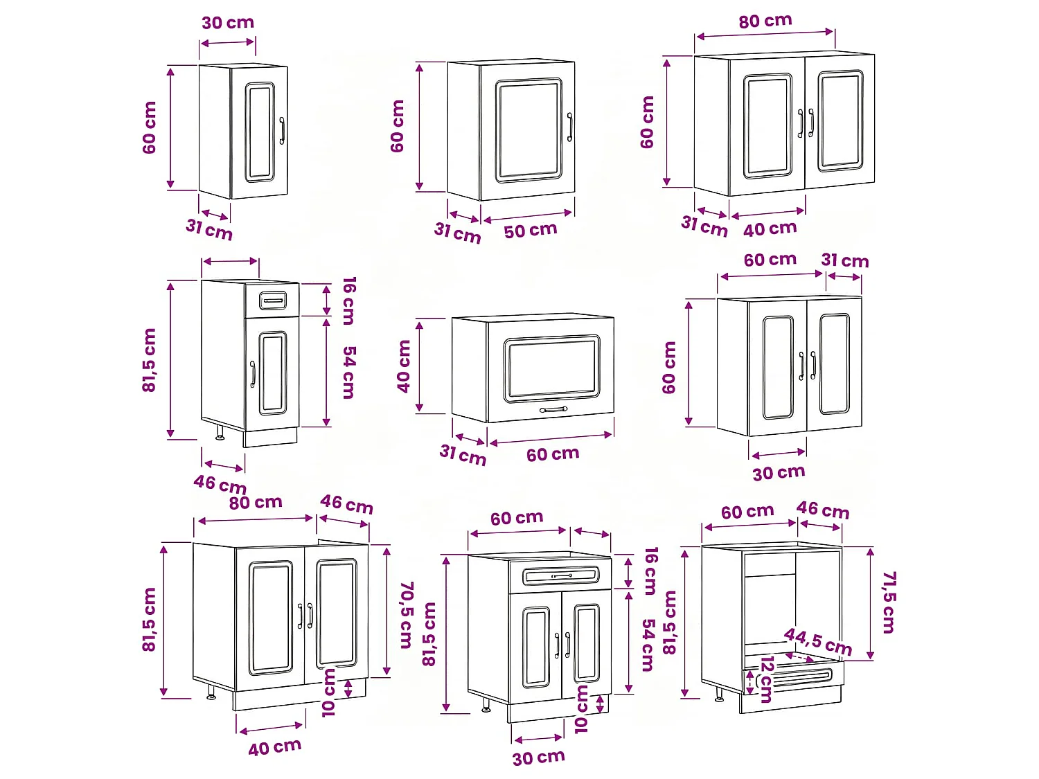 Ensemble d'armoires de cuisine 14 pcs Kalmar bois d'ingénierie