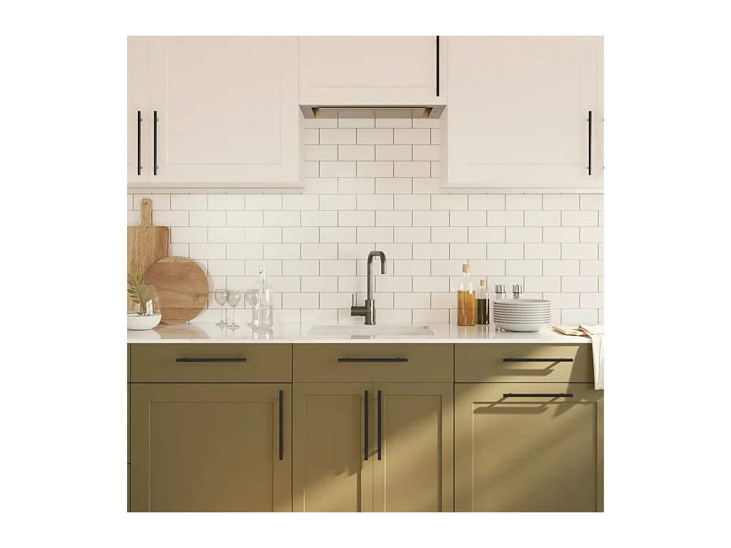 Poignées d'armoire 10 pcs noir 192 mm acier inoxydable