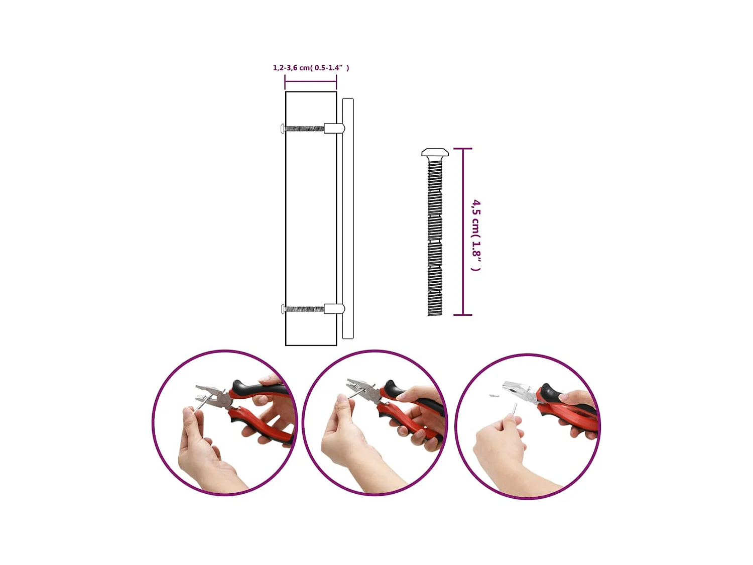 Poignées d'armoire 10 pcs noir 192 mm acier inoxydable