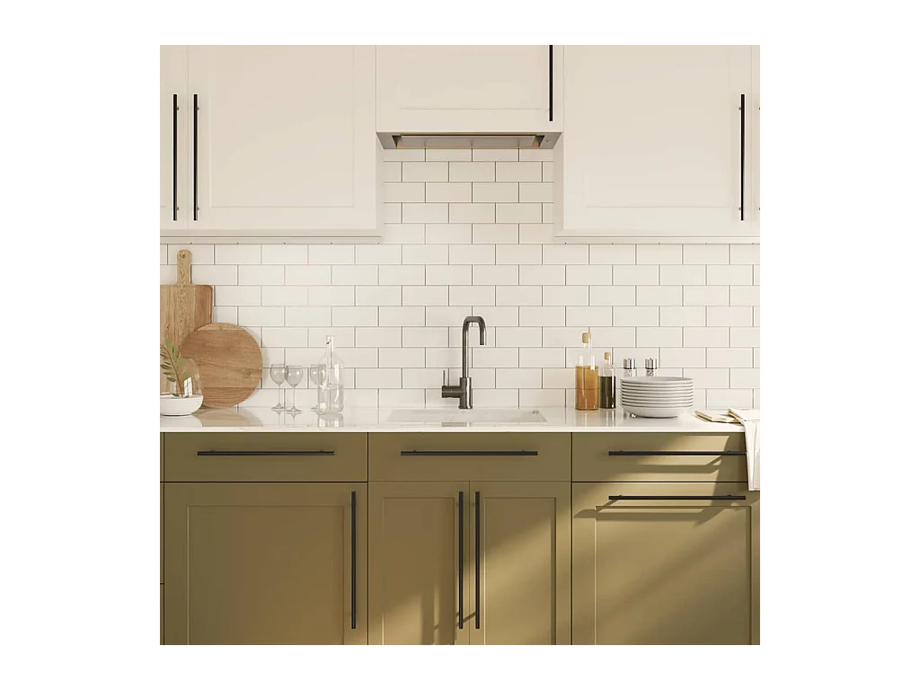 Poignées d'armoire 5 pcs noir 320 mm acier inoxydable