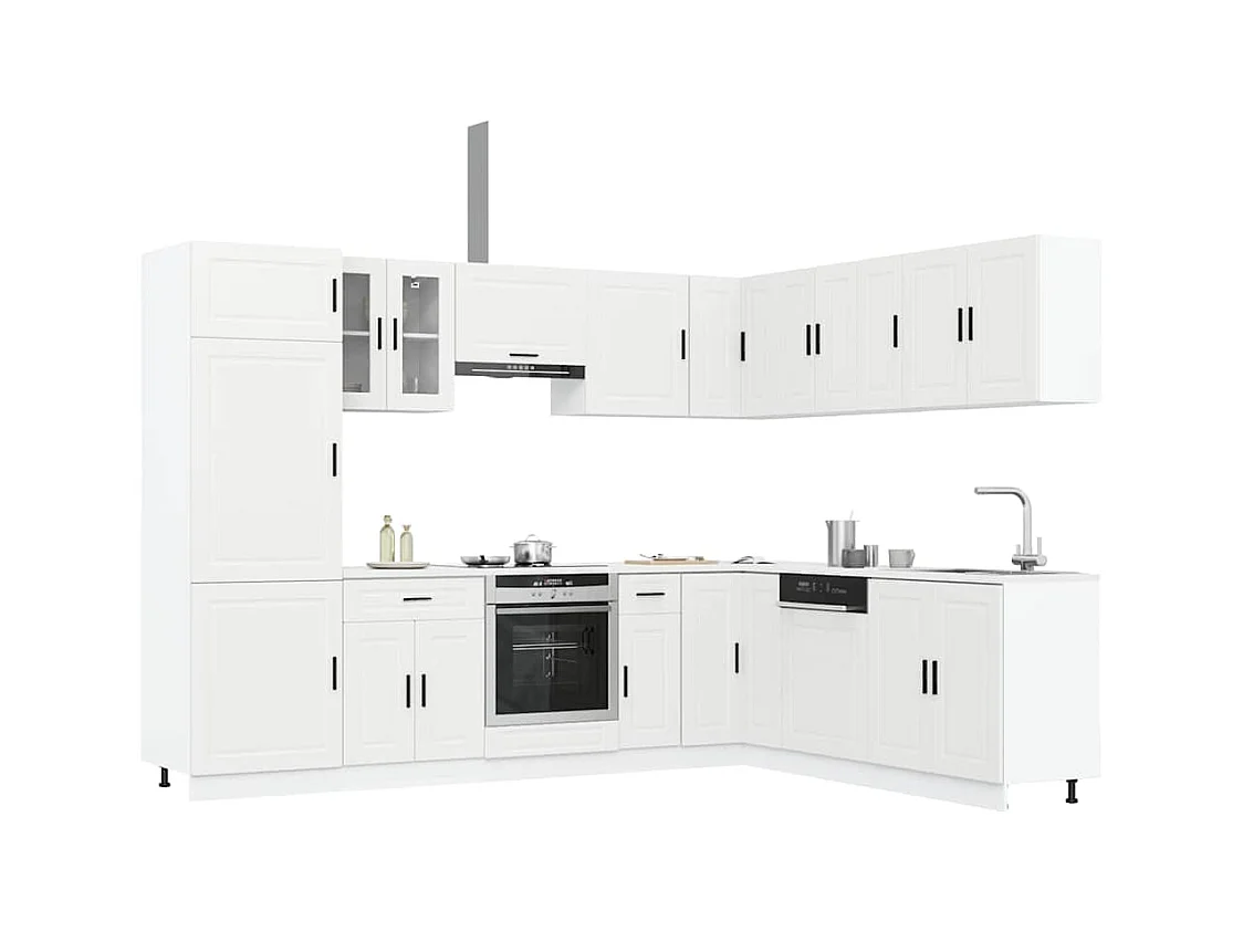 Ensemble d'armoires de cuisine 14 pcs Porto bois d'ingénierie