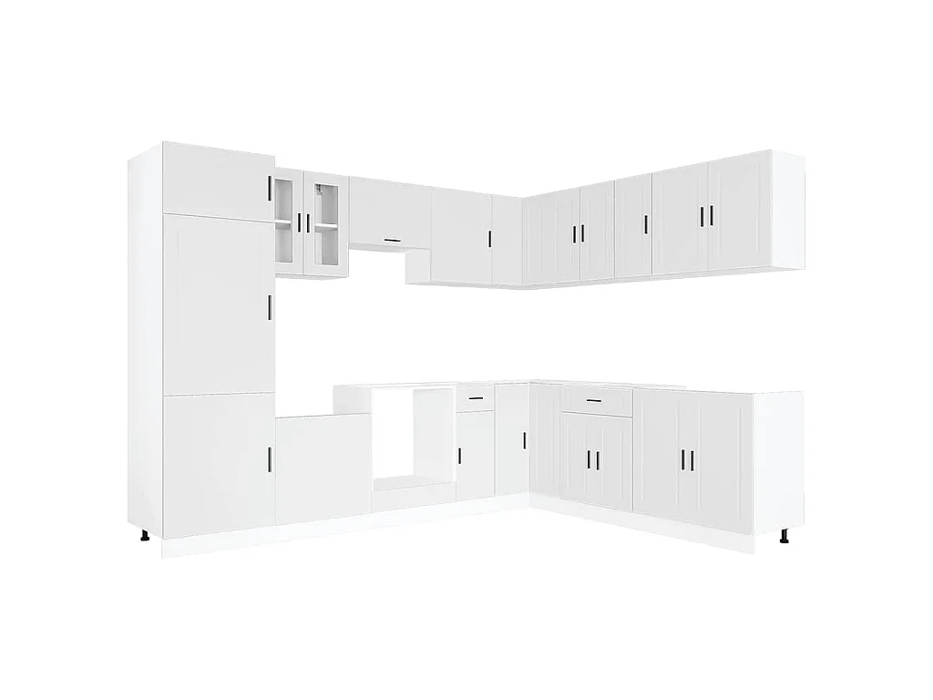 Ensemble d'armoires de cuisine 14 pcs Porto bois d'ingénierie