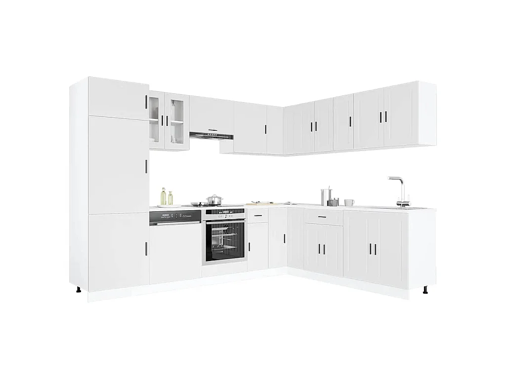 Ensemble d'armoires de cuisine 14 pcs Porto bois d'ingénierie
