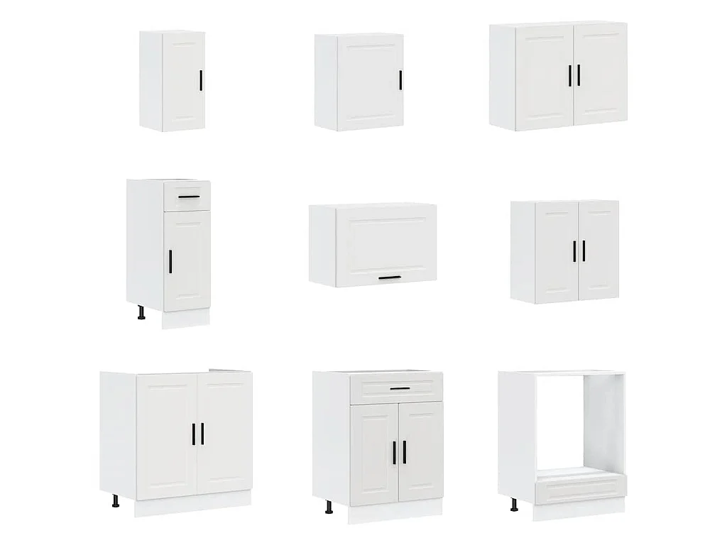 Ensemble d'armoires de cuisine 14 pcs Porto bois d'ingénierie