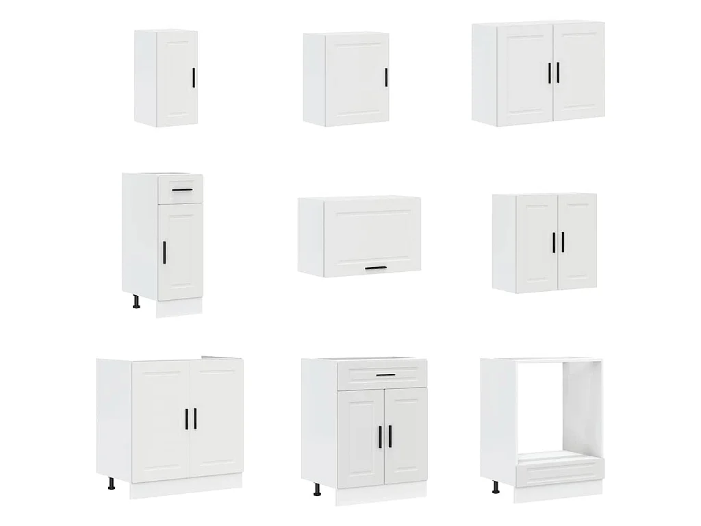 Ensemble d'armoires de cuisine 14 pcs Porto bois d'ingénierie